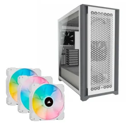 Bundle  Corsair 5000D Airflow White + Triple Pack SP120 RGB ELITE White