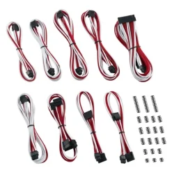 CableMod Classic ModMesh C-Series Corsair RMi & RMx Blanco/Rojo - Kit Cables