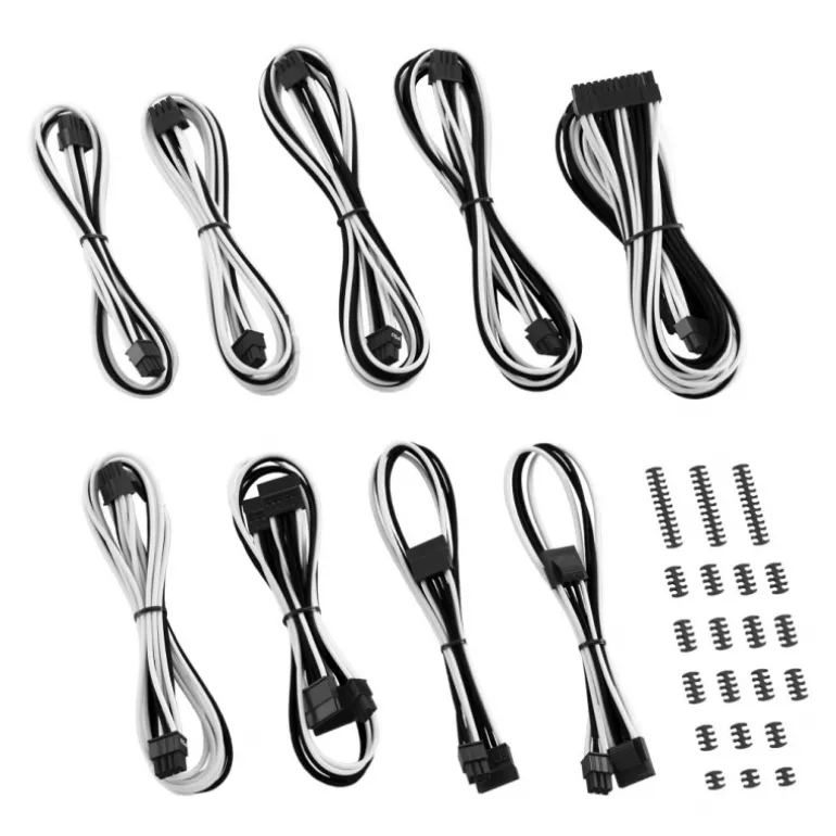 CableMod Classic ModMesh C-Series Corsair AXi, HXi & R Negro/Blanco - Kit Cables