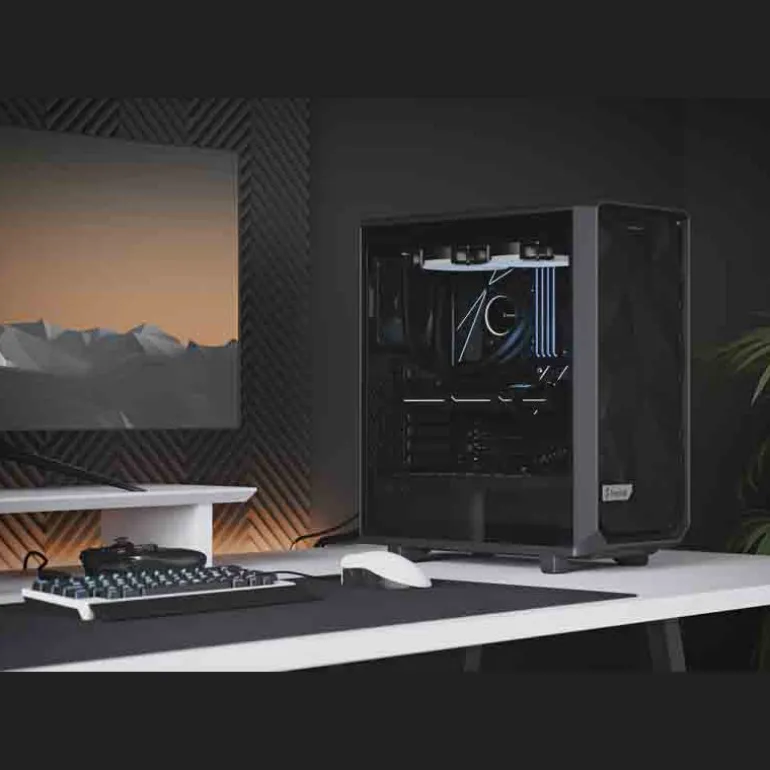 Caja/Torre Fractal Design Meshify 2 Compact Black Cristal Templado Dark Tint