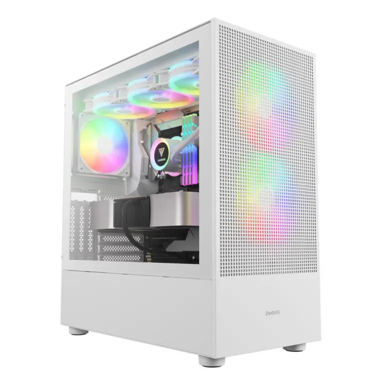 Caja/Torre Gamdias Talos E3 Mesh Elite Blanco + Helios 750W Bronze Negro