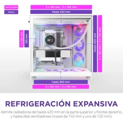 Caja/Torre NZXT H9 Flow RGB Plus (2025) Blanco