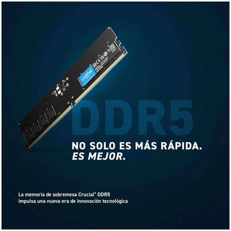 Memoria DDR5 Crucial 16GB 1x16GB 4800MHz CL40