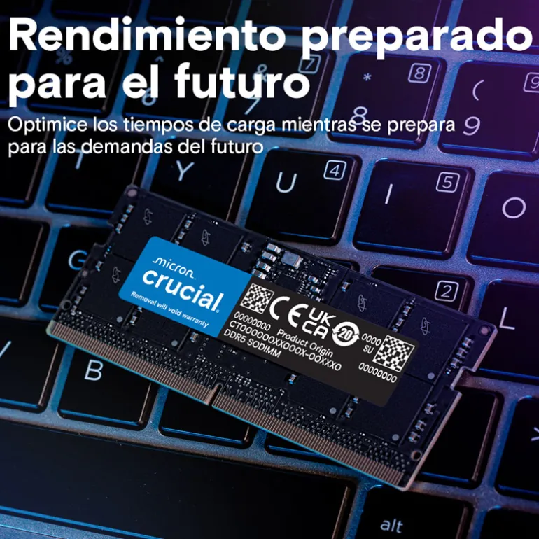 Memoria DDR5 Crucial 32GB 1x32GB 5600MHz CL46 SoDIMM Tray