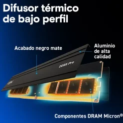 Memoria DDR5 Crucial Pro 32GB 2x16GB 6000MHz CL48 EXPO-XMP Negro
