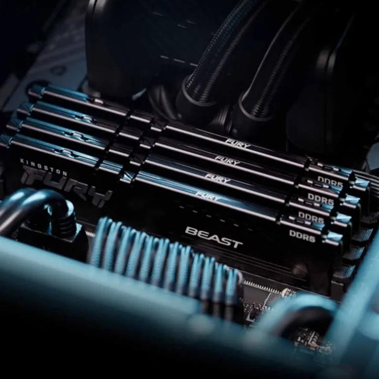 Memoria DDR5 Kingston Fury Beast 128GB 4x32GB 5600MHz CL40 XMP Negro