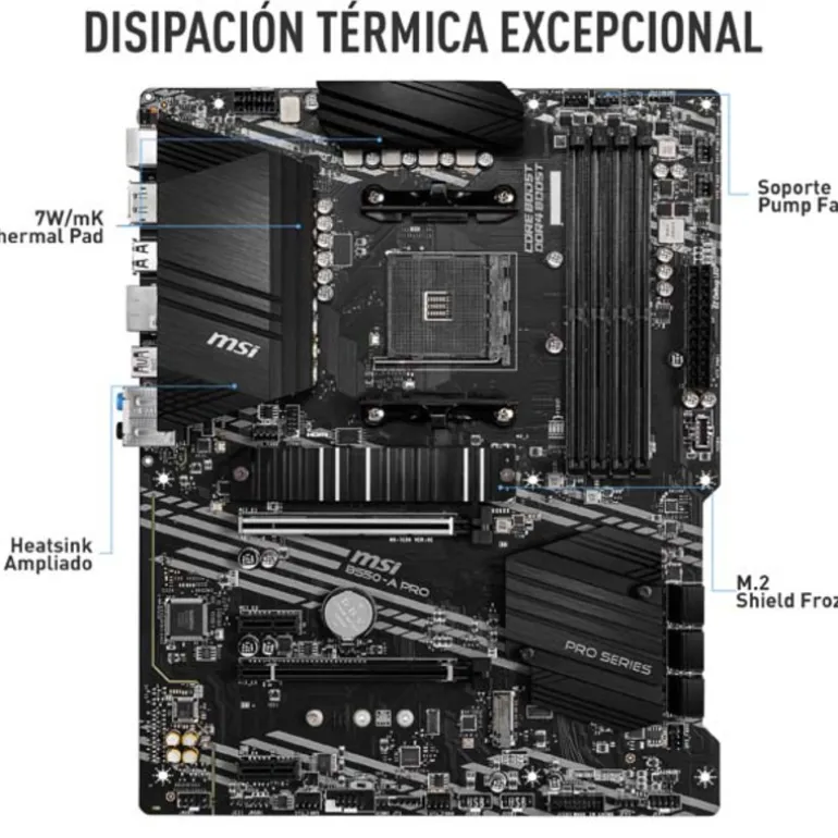 Pack AMD Ryzen 5 5500 4.2GHz Boxed + MSI B550-A PRO
