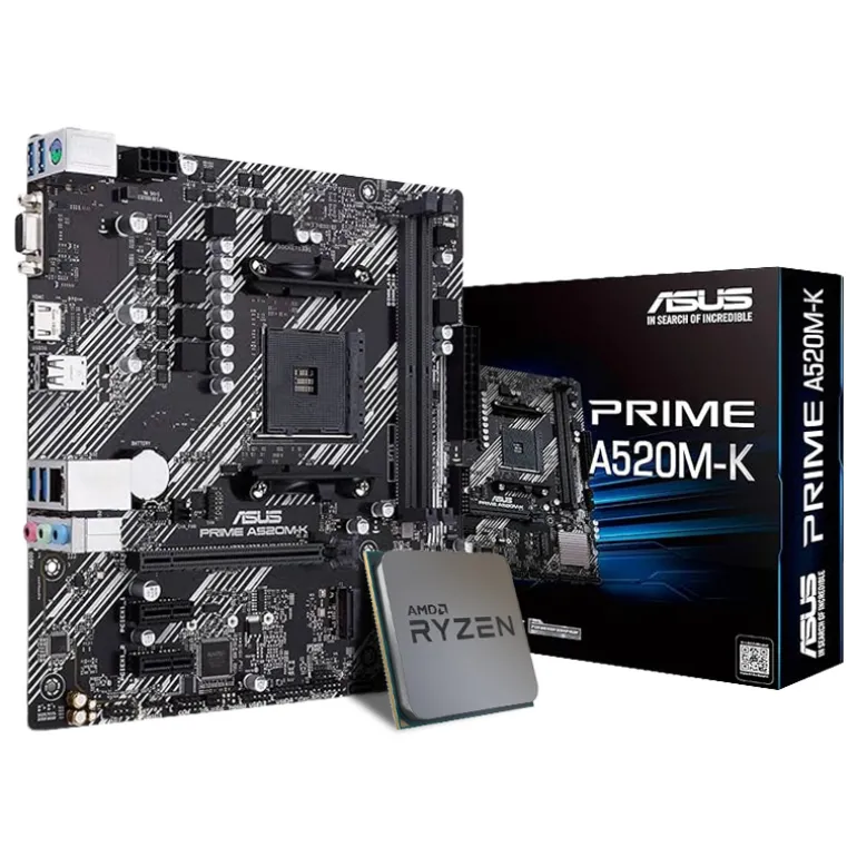 Pack AMD Ryzen 5 5500GT 4.4GHz Tray + Asus Prime A520M-K
