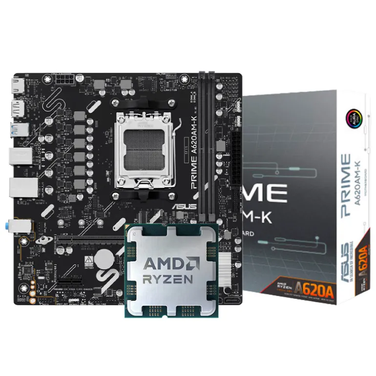 Pack AMD Ryzen 5 7500X3D 4.5GHz Tray + Asus Prime A620AM-K