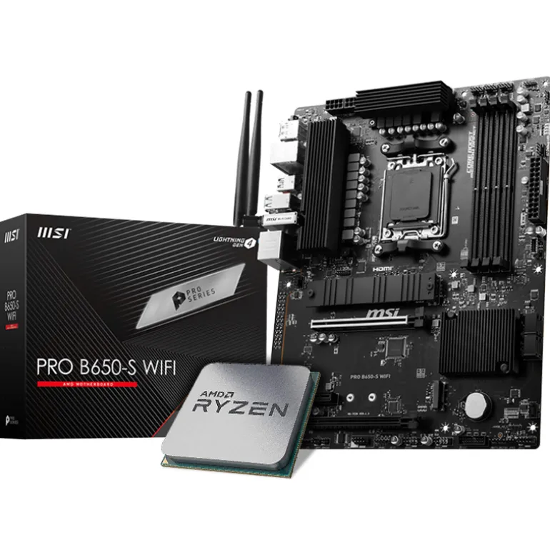 Pack AMD Ryzen 7 7800X3D 5.0GHz Tray + MSI PRO B650-S WIFI