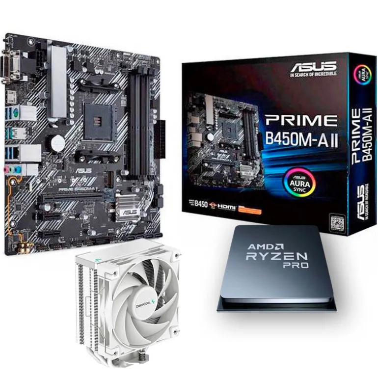 Pack Asus Prime B450M-A II + AMD Ryzen 5 Pro 4650G + DeepCool AK400 Blanco