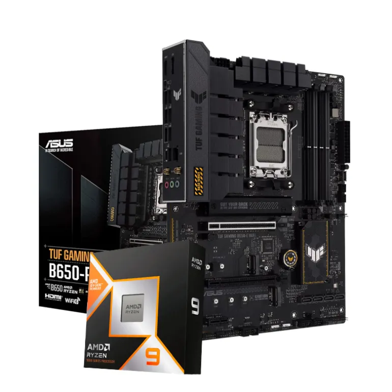 Pack Asus TUF Gaming B650-E WIFI + AMD Ryzen 9 9900X3D 5.5GHz Boxed