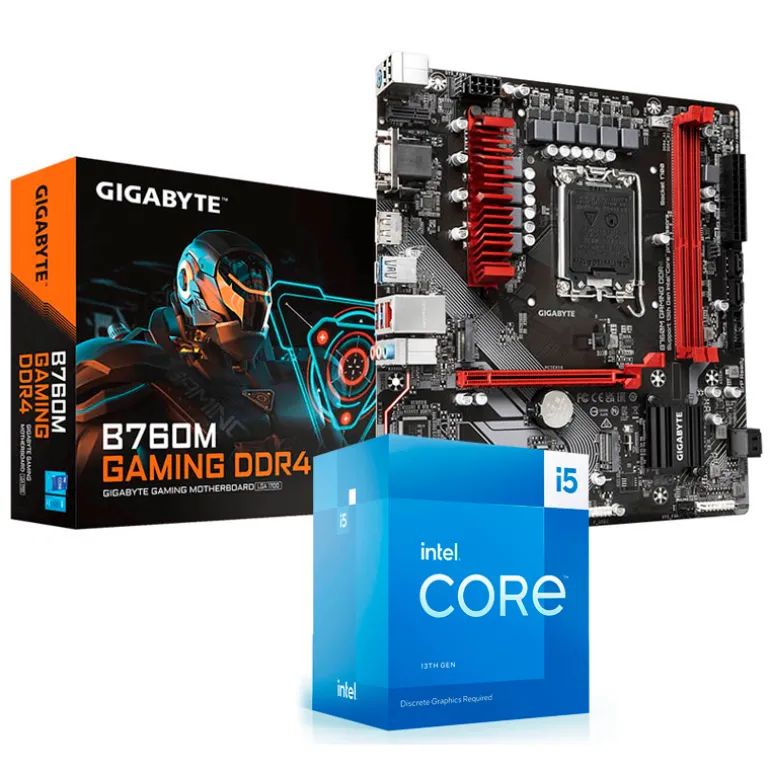 Pack Intel Core i5-13400F 4.6GHz Boxed + Gigabyte B760M Gaming D4
