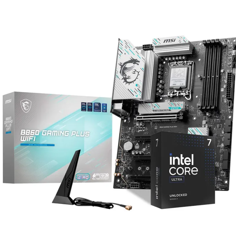 Pack MSI B860 GAMING PLUS WIFI + Intel Core Ultra 7 265KF 5.5GHz Boxed