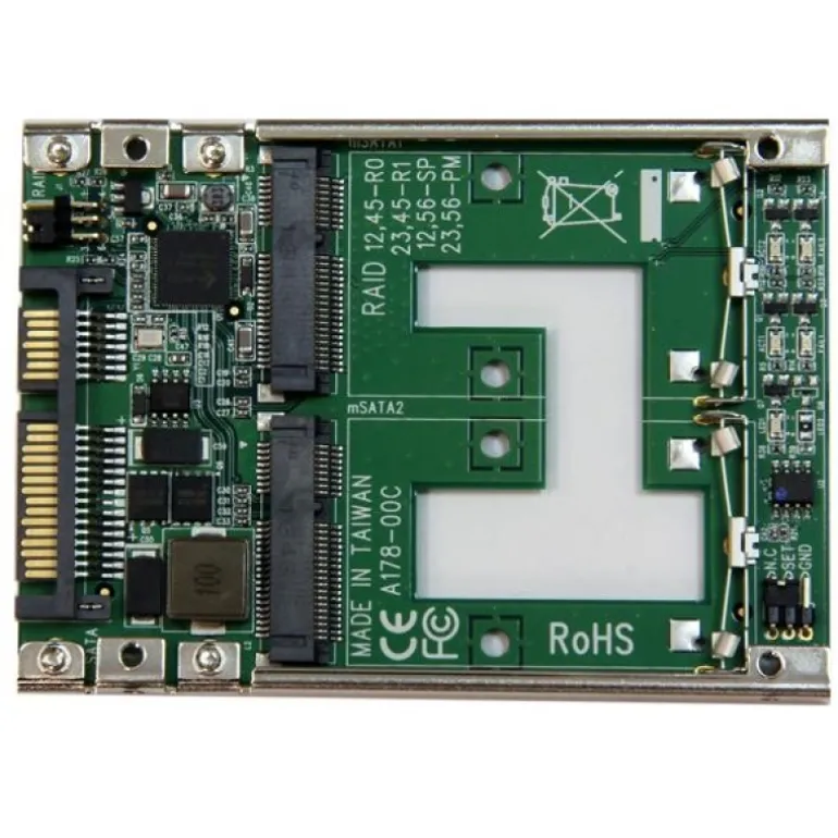 Startech Conversor de SSD mSATA Doble a SATA RAID de 2,5" - Adaptador