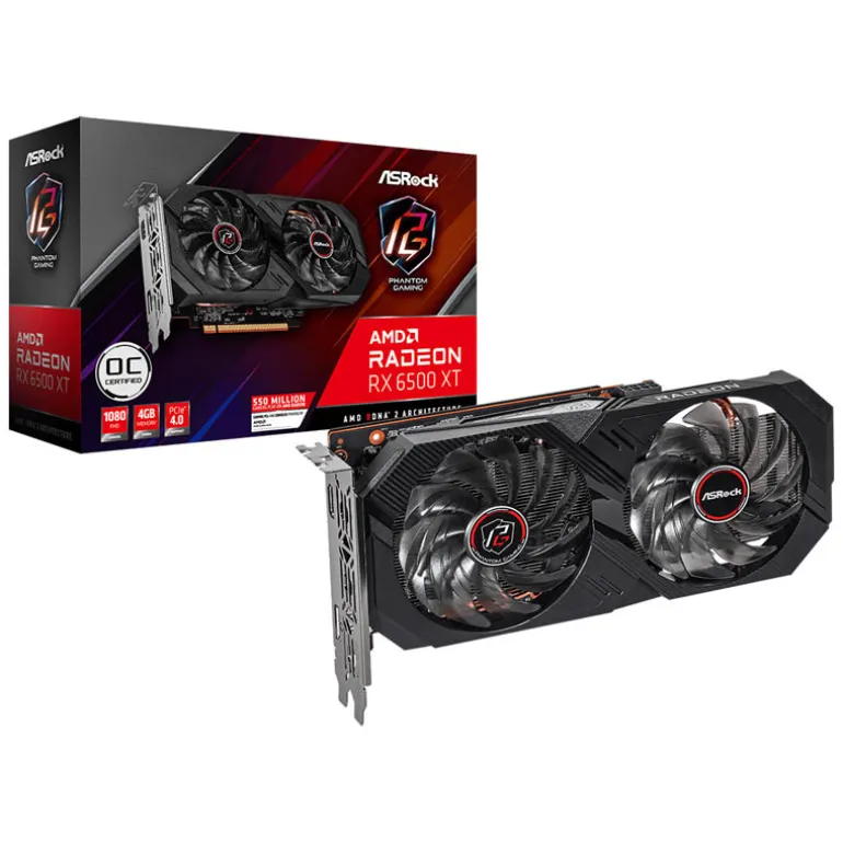 Tarjeta Gráfica ASRock Radeon RX 6500 XT Phantom Gaming D OC 4GB GDDR6