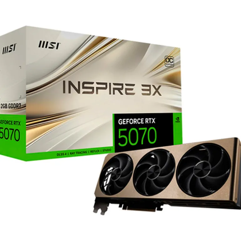 Tarjeta Gráfica MSI GeForce RTX 5070 INSPIRE 3X OC 12GB GDDR7 DLSS4