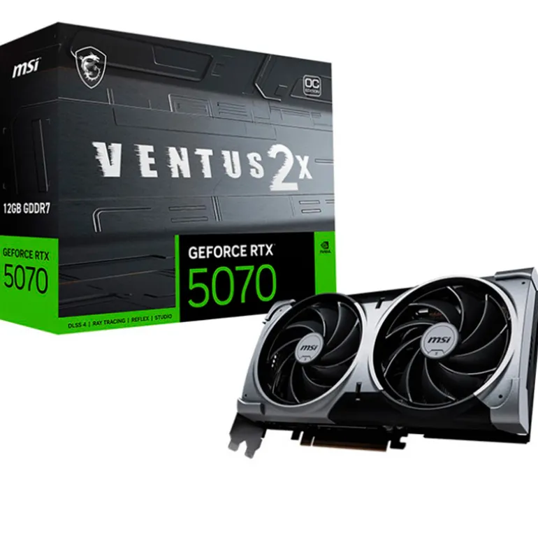Tarjeta Gráfica MSI GeForce RTX 5070 VENTUS 2X OC 12GB GDDR7 DLSS4