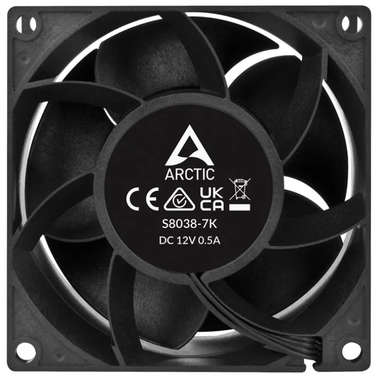 Ventilador Arctic S8038-7K 80mm Pack 4 Uds. Negro