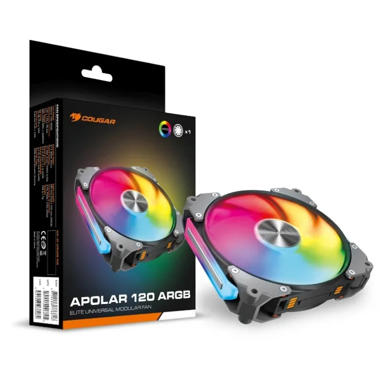 Ventilador Cougar Apolar 120 ARGB Negro Modular