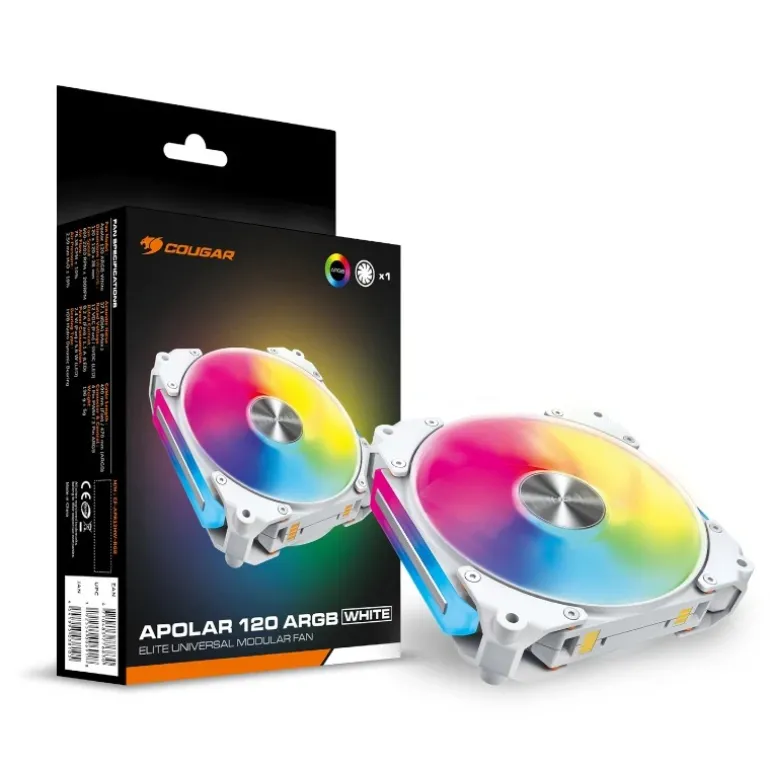 Ventilador Cougar Apolar 120 ARGB Blanco Modular