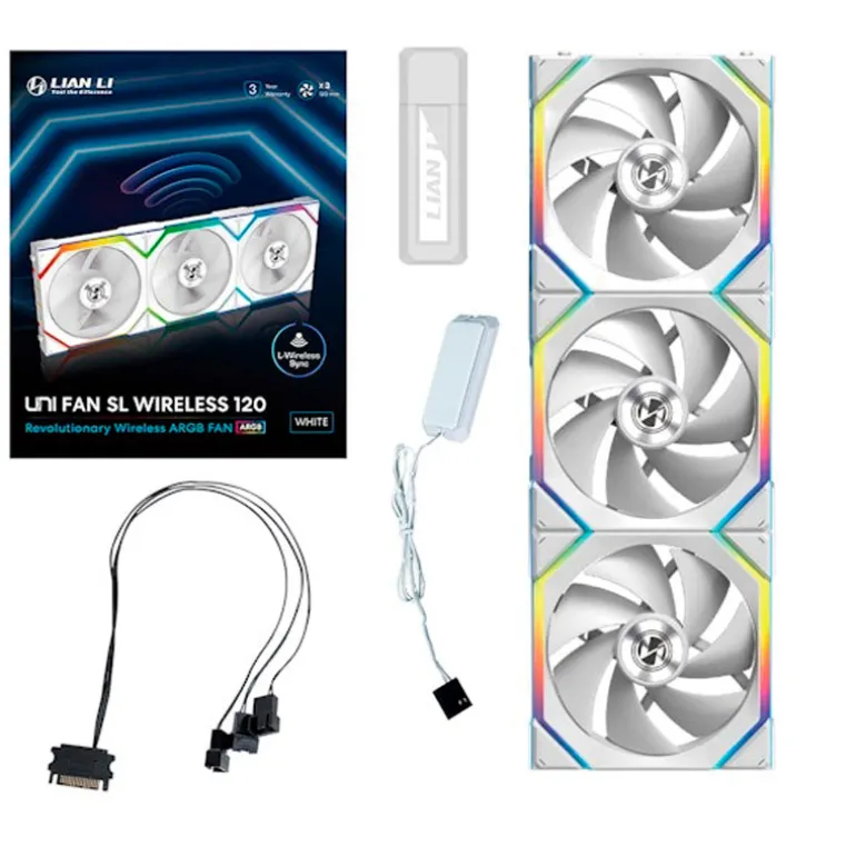 Ventilador Lian Li Uni Fan SL ARGB 120mm Triple Pack Wireless Blanco