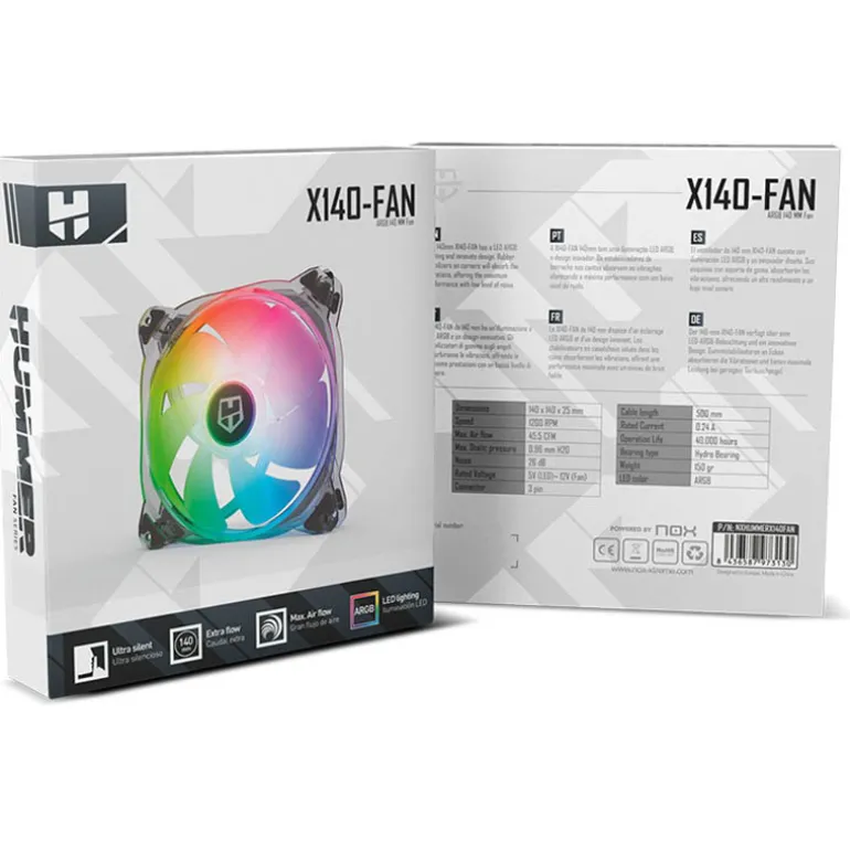 Ventilador Nox X140-Fan ARGB 140mm